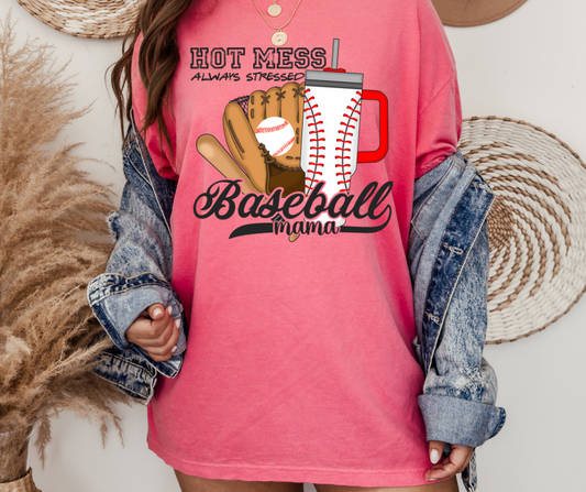 Hot Mess Baseball Mama